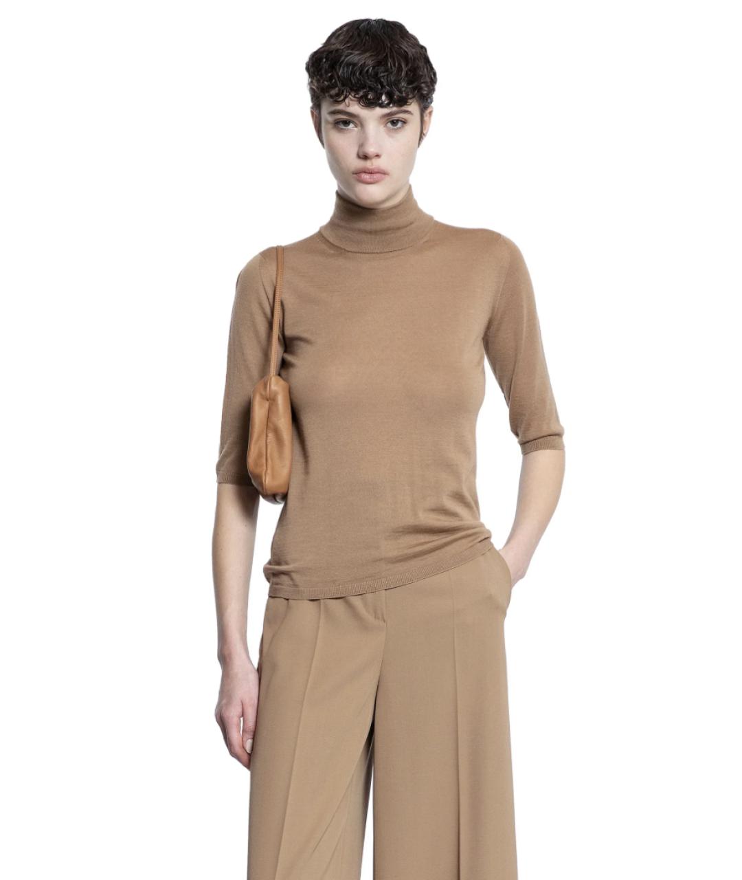 MAX MARA Коричневая шерстяная водолазка, фото 3