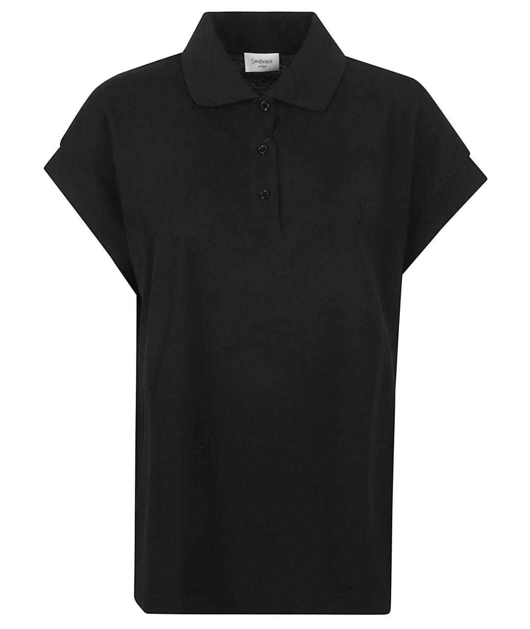 SAINT LAURENT Черная хлопковая футболка, фото 1