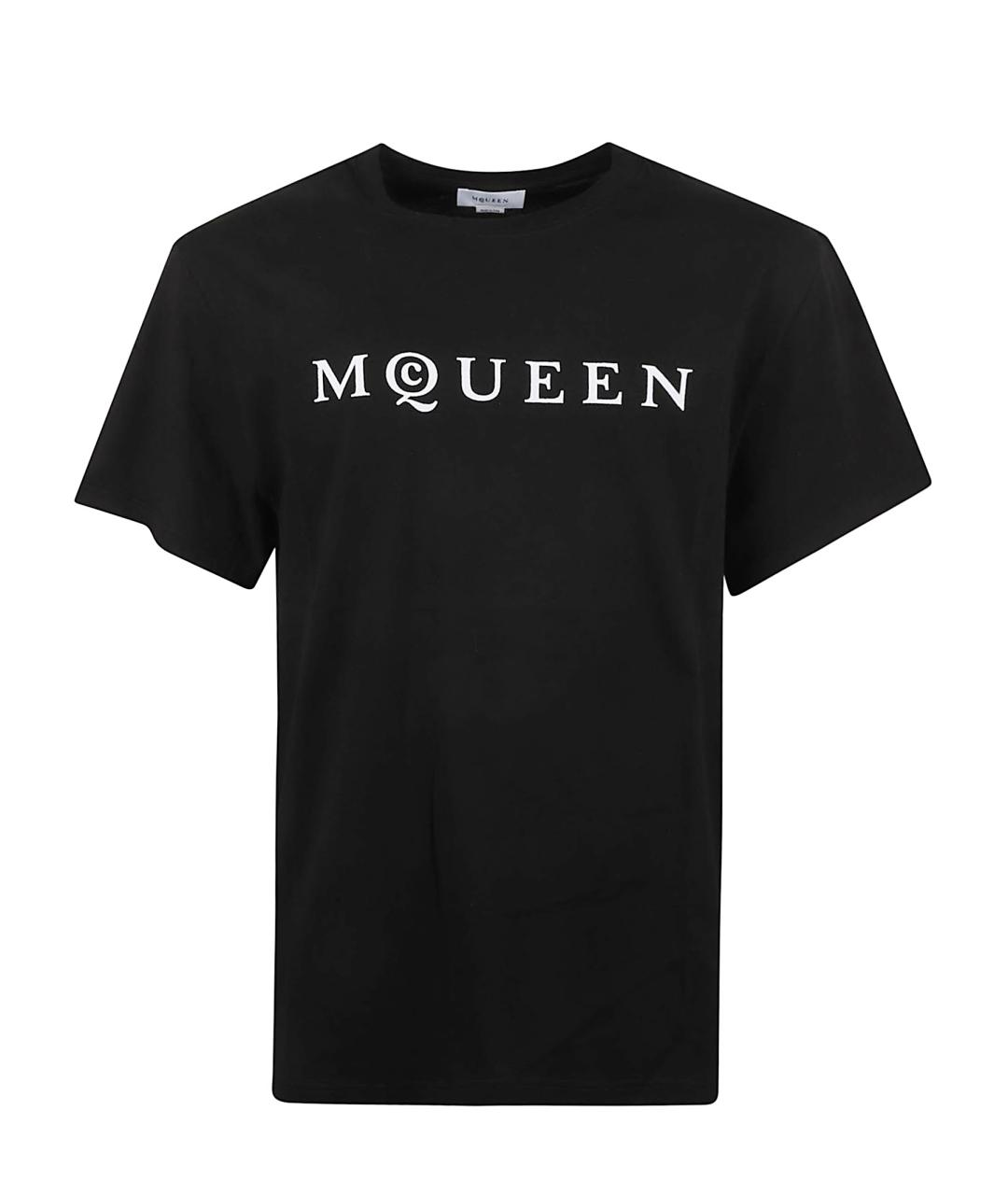 ALEXANDER MCQUEEN Черная хлопковая футболка, фото 1
