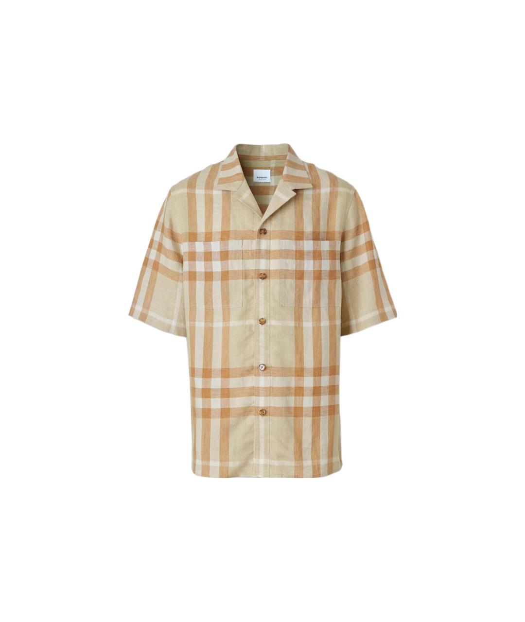 BURBERRY Бежевая хлопковая кэжуал рубашка, фото 6