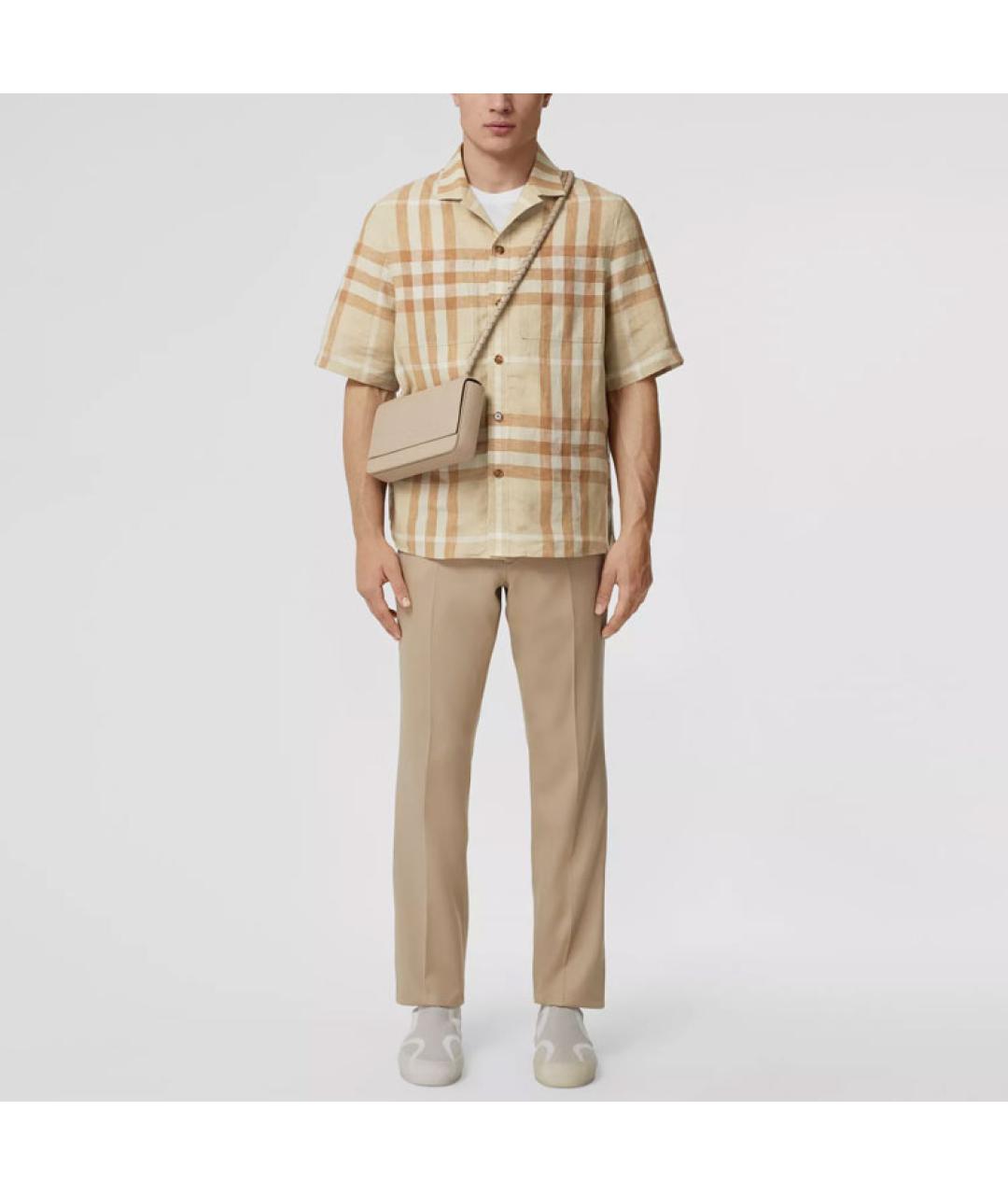 BURBERRY Бежевая хлопковая кэжуал рубашка, фото 3