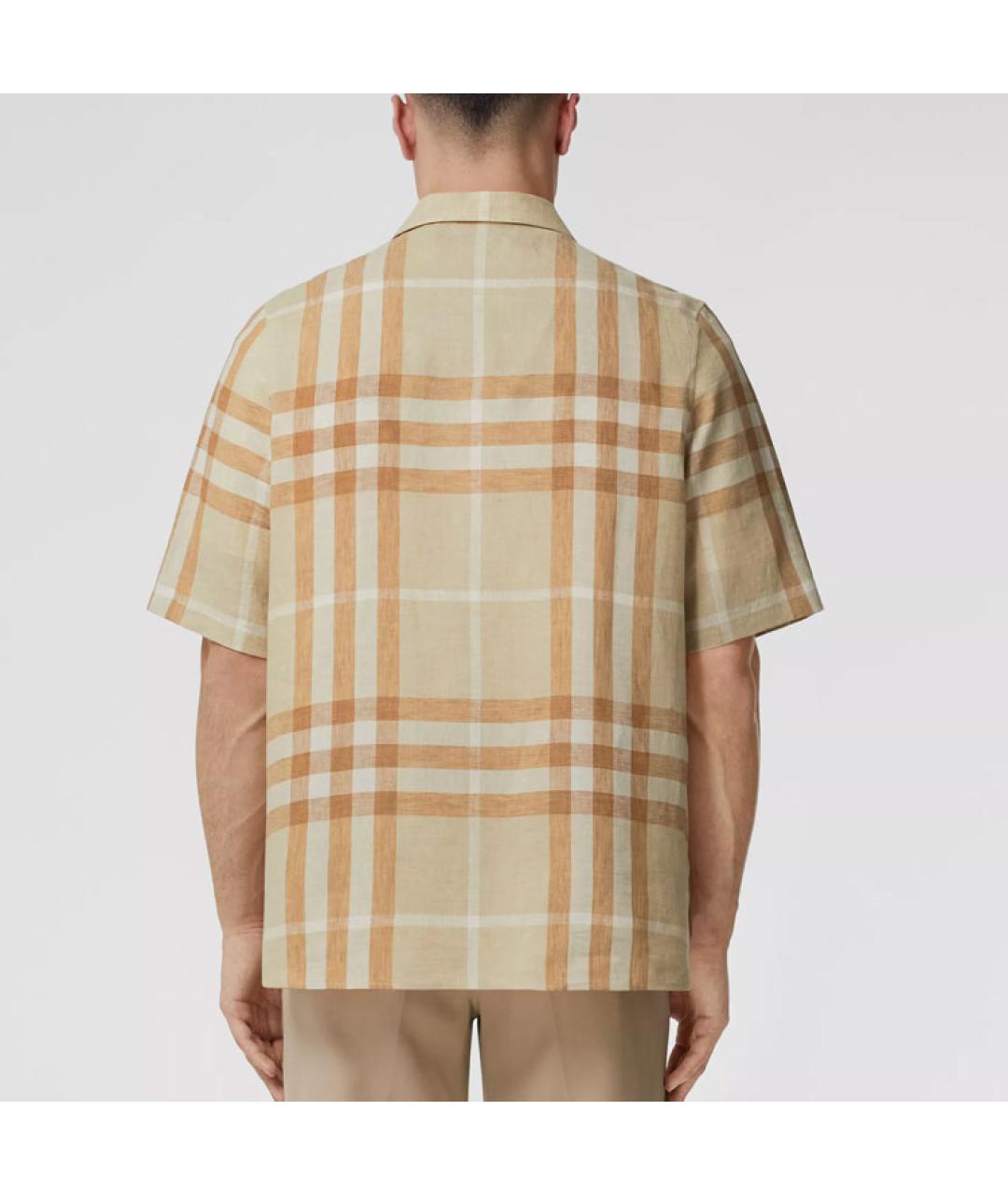 BURBERRY Бежевая хлопковая кэжуал рубашка, фото 5