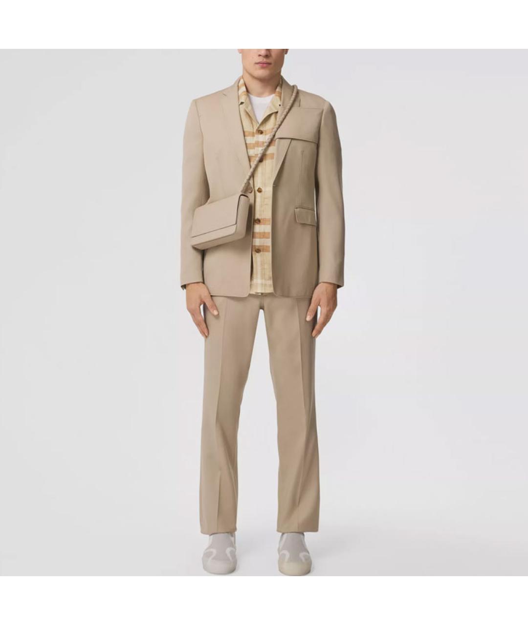 BURBERRY Бежевая хлопковая кэжуал рубашка, фото 2