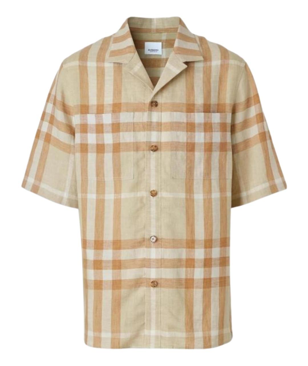 BURBERRY Бежевая хлопковая кэжуал рубашка, фото 1