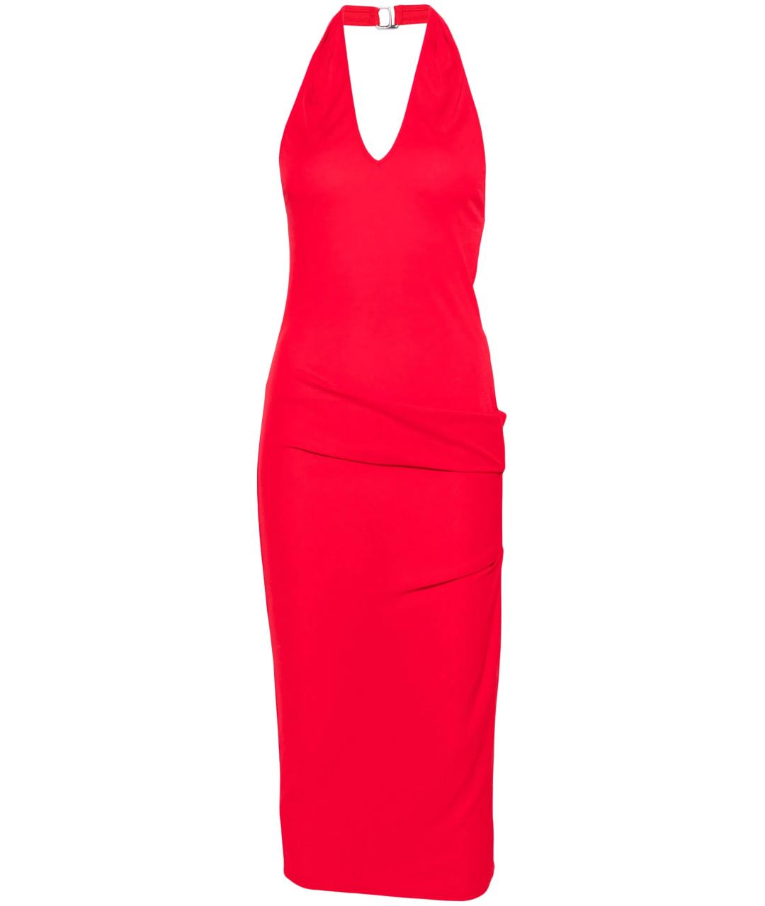 JACQUEMUS Красное вискозное коктейльное платье, фото 1