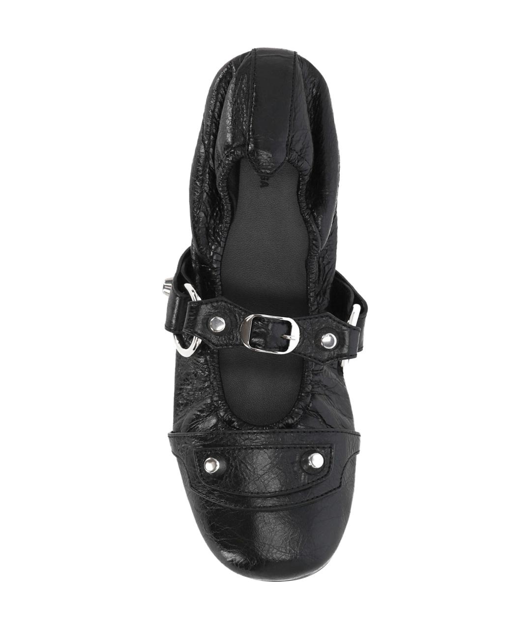 BALENCIAGA Черные кожаные балетки, фото 4