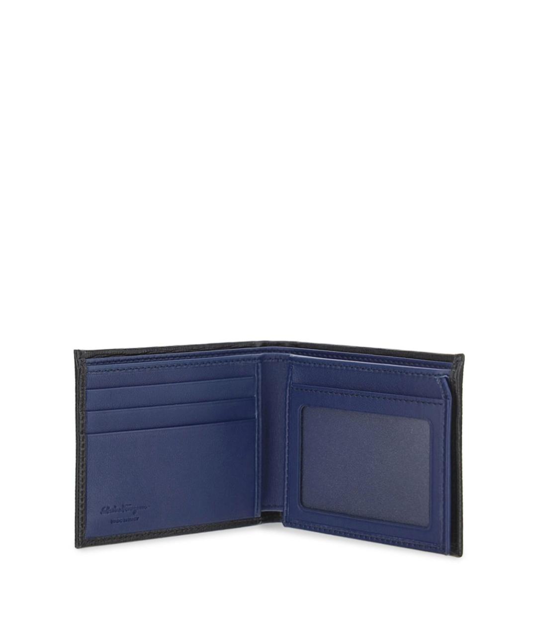 FERRAGAMO Черный кожаный кошелек, фото 2