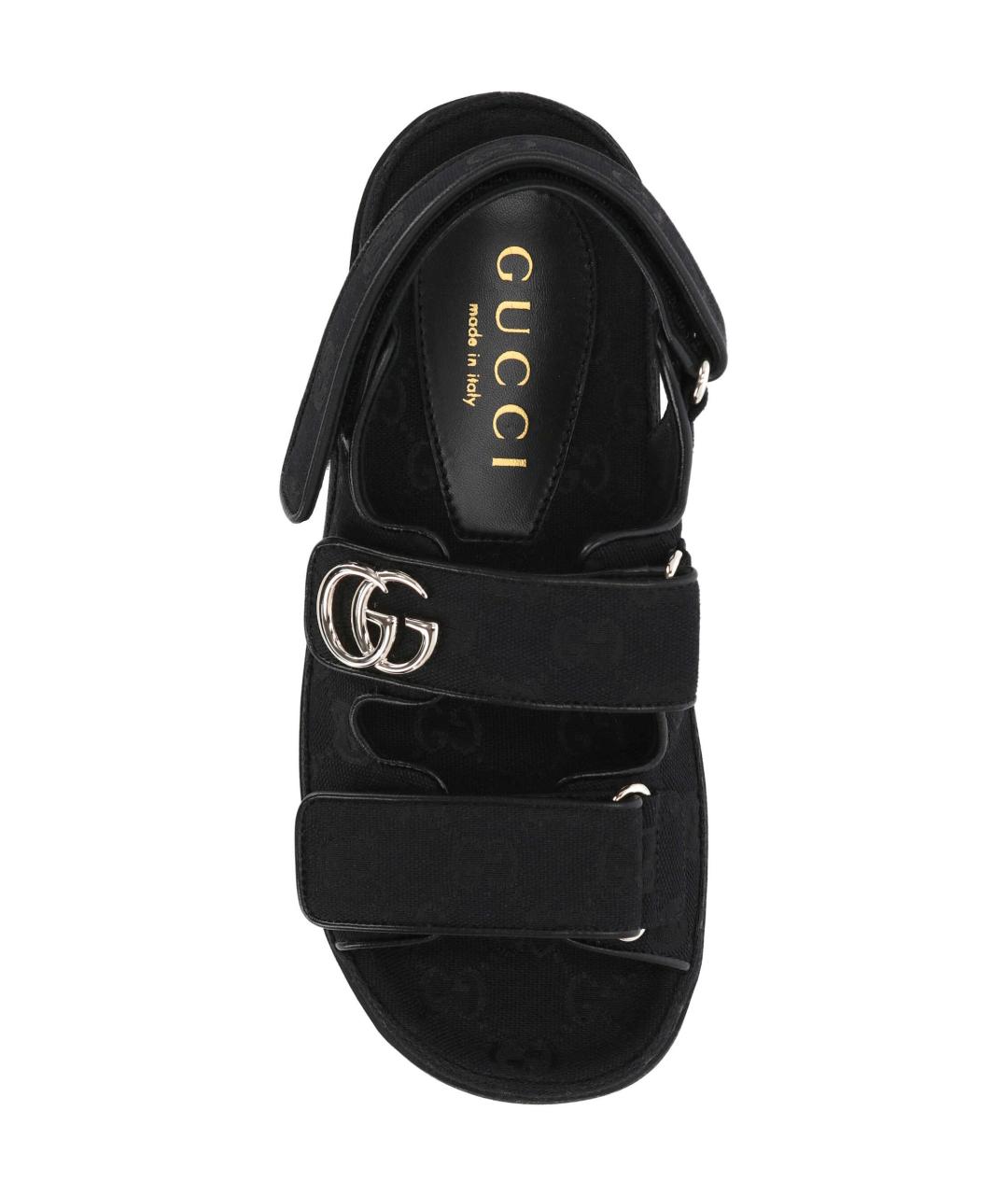 GUCCI Черные текстильные сандалии, фото 4