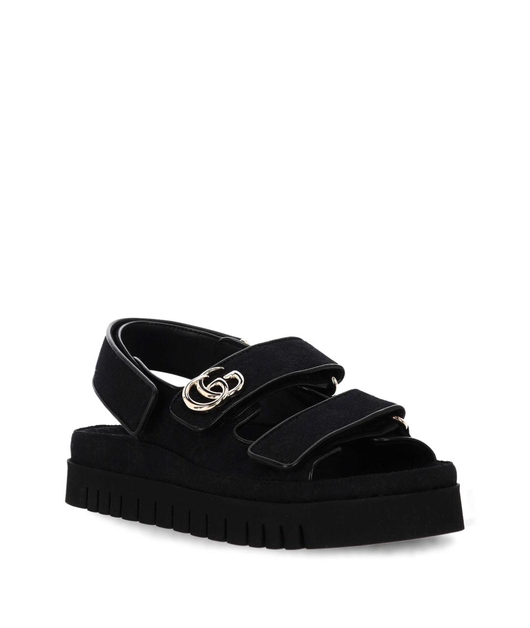 GUCCI Черные текстильные сандалии, фото 2