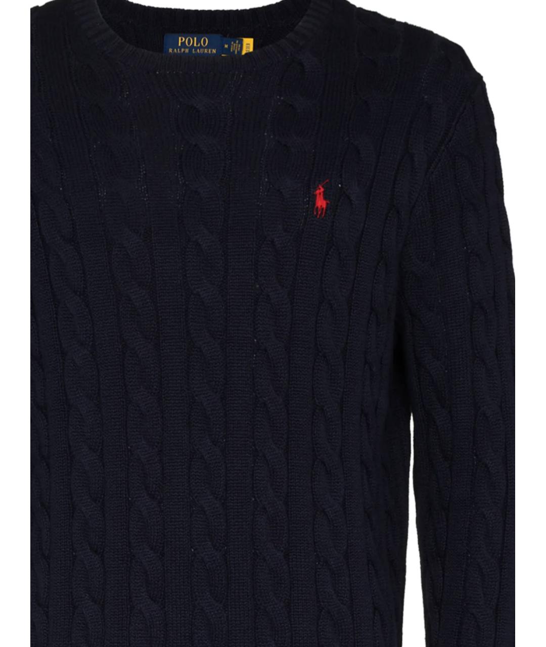 POLO RALPH LAUREN Темно-синий хлопковый джемпер / свитер, фото 2