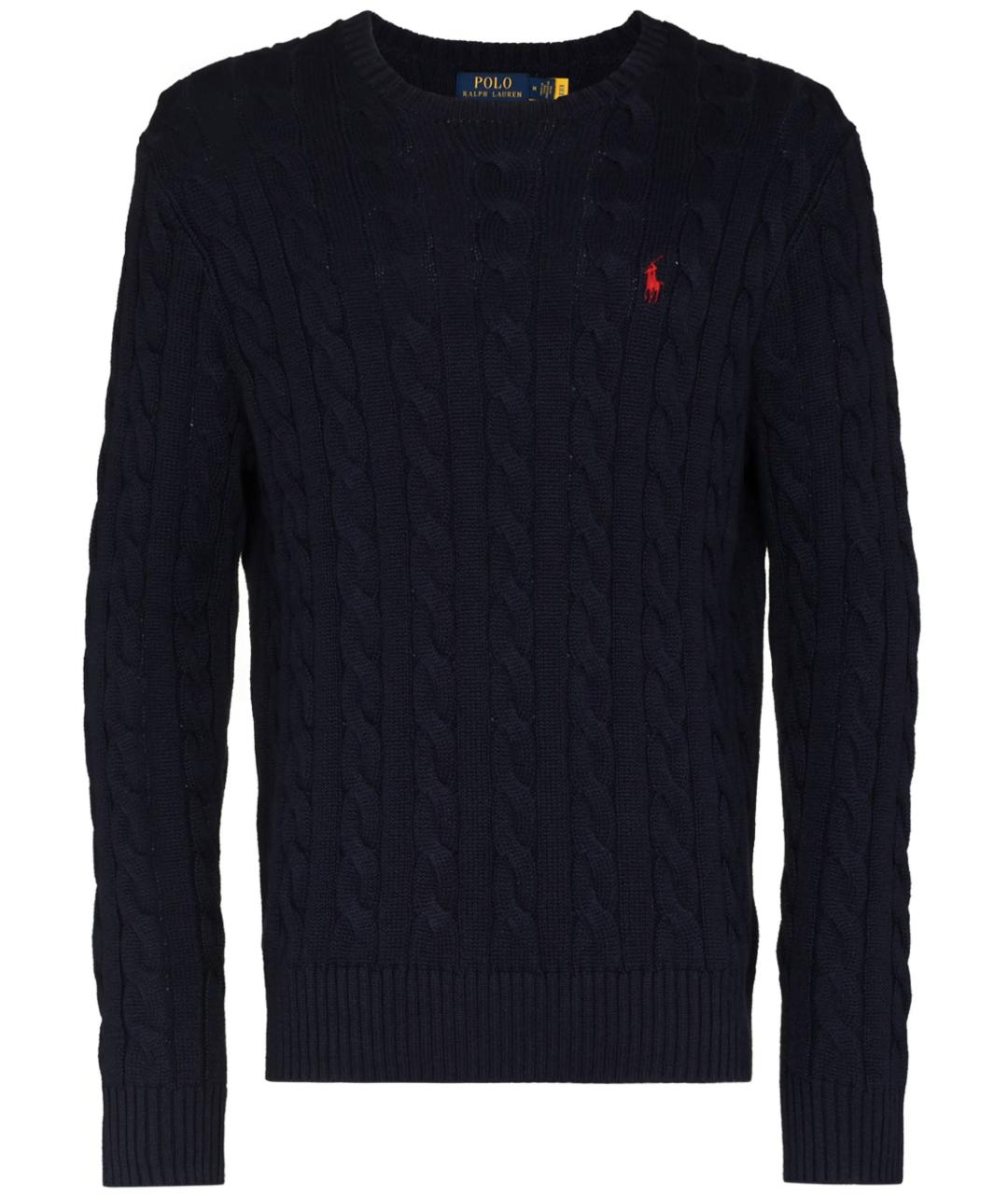 POLO RALPH LAUREN Темно-синий хлопковый джемпер / свитер, фото 1