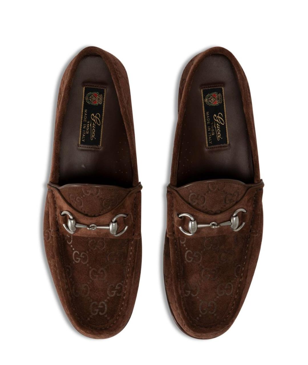GUCCI Коричневые кожаные лоферы, фото 4