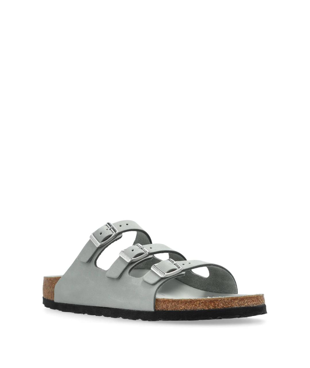 BIRKENSTOCK Зеленые кожаные шлепанцы, фото 2