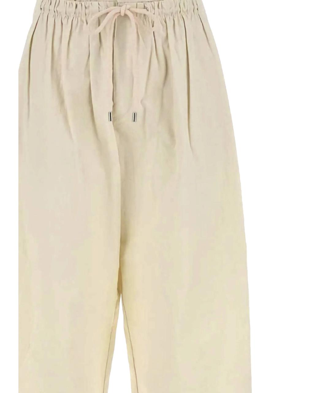 ISABEL MARANT Бежевые хлопковые прямые брюки, фото 2