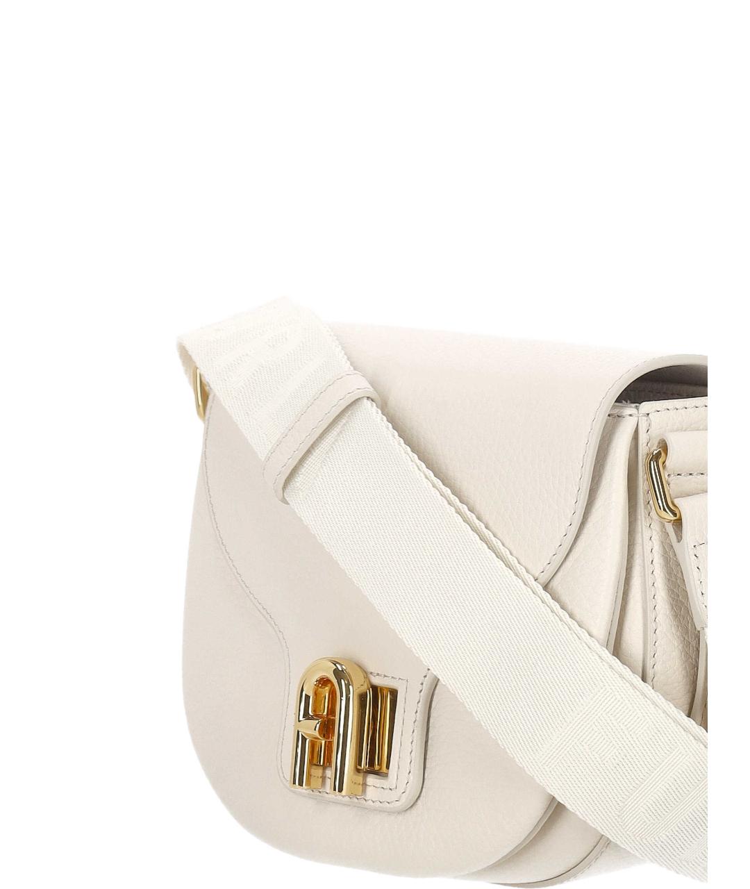 FURLA Белая кожаная сумка через плечо, фото 4