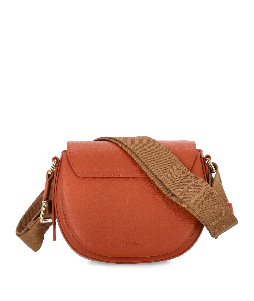 FURLA Оранжевая кожаная сумка через плечо, фото 3