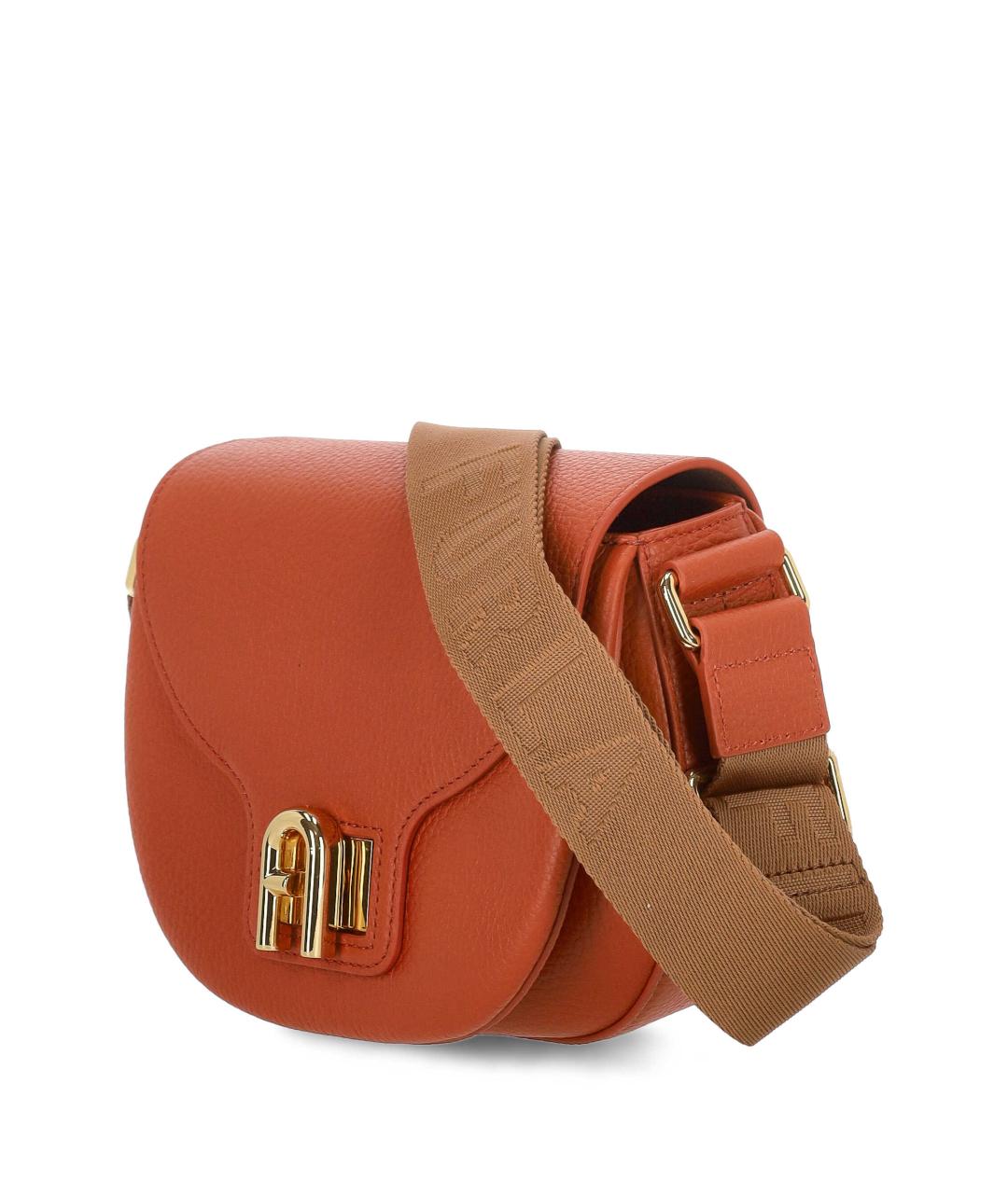 FURLA Оранжевая кожаная сумка через плечо, фото 2