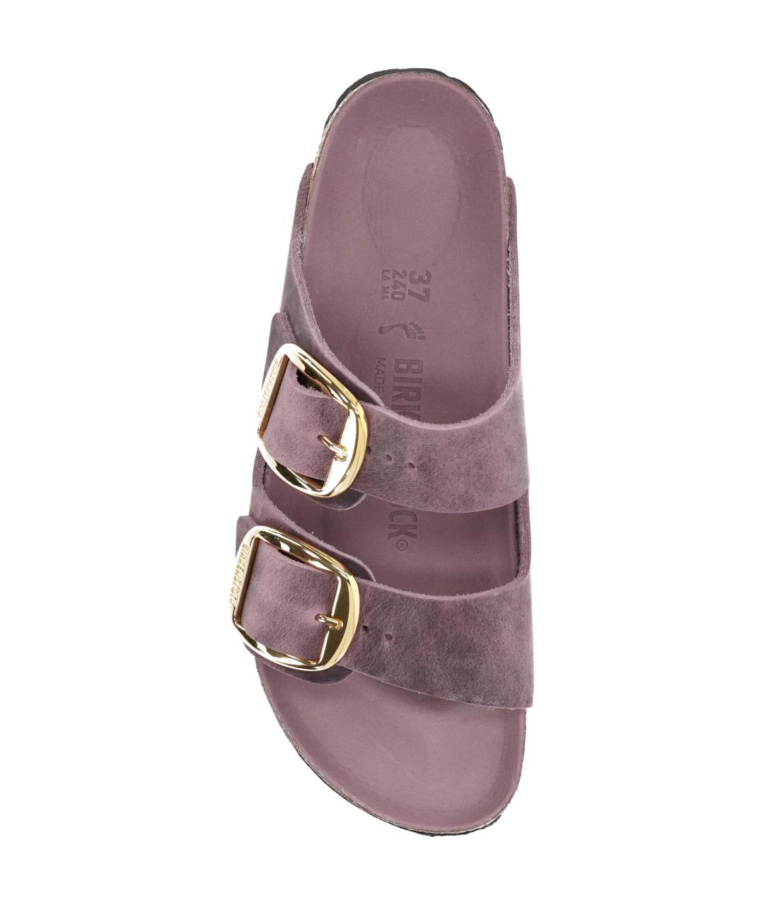 BIRKENSTOCK Фиолетовые кожаные шлепанцы, фото 4