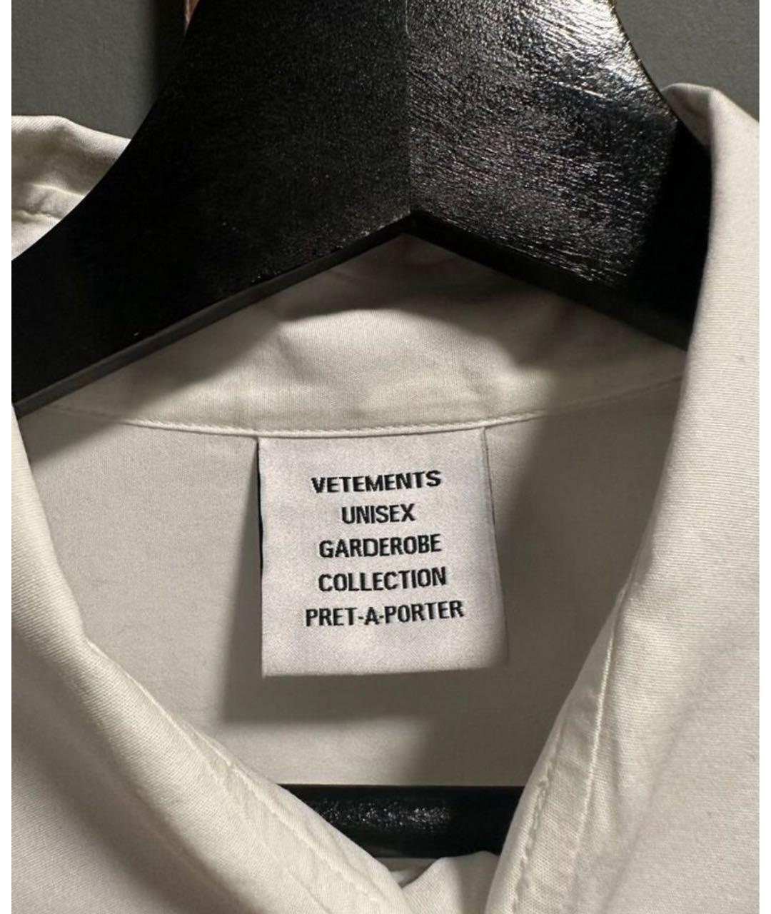 VETEMENTS Белая хлопковая кэжуал рубашка, фото 3
