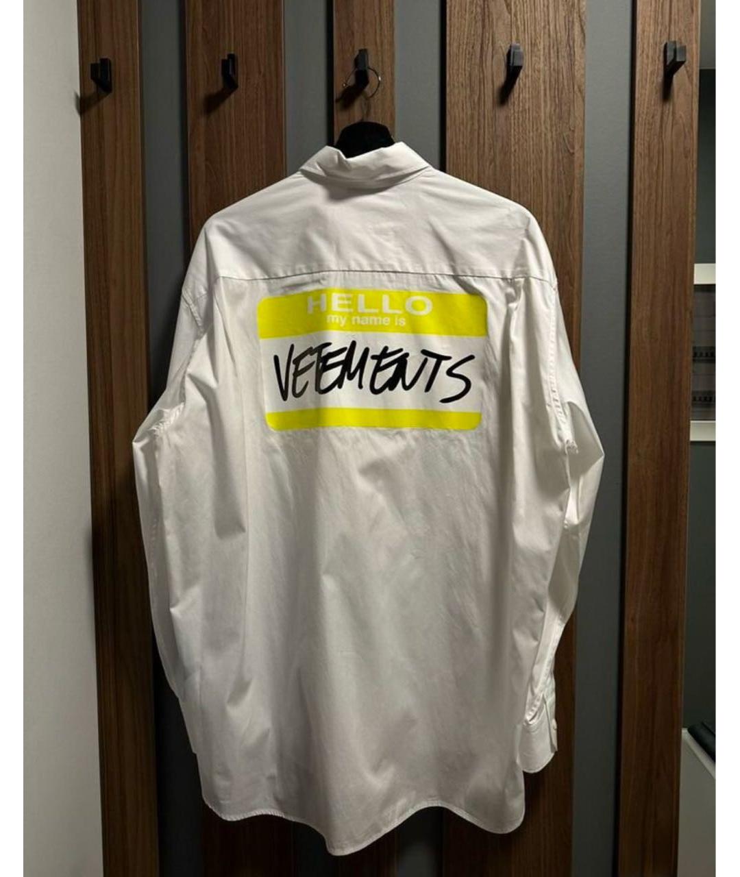 VETEMENTS Белая хлопковая кэжуал рубашка, фото 2