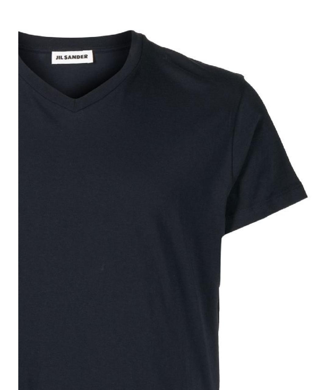JIL SANDER Черная хлопковая футболка, фото 2