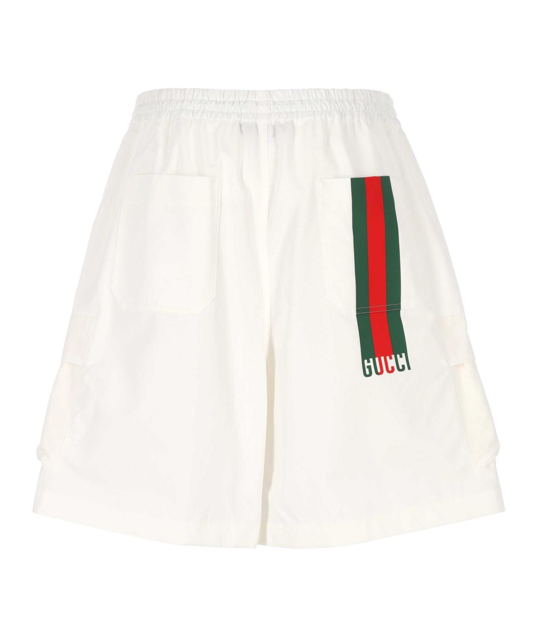 GUCCI Белые хлопковые шорты, фото 3
