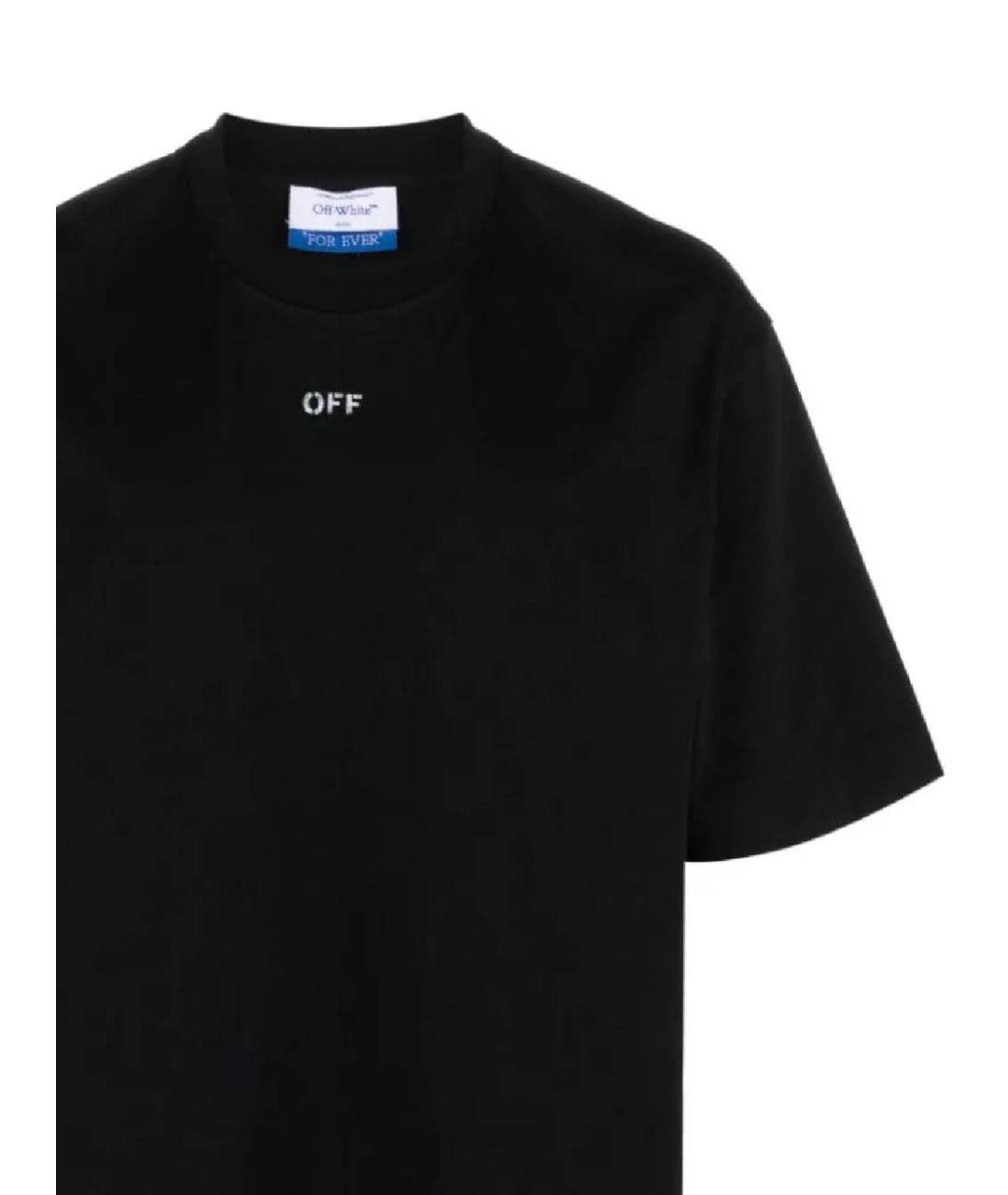 OFF-WHITE Черная хлопковая футболка, фото 2