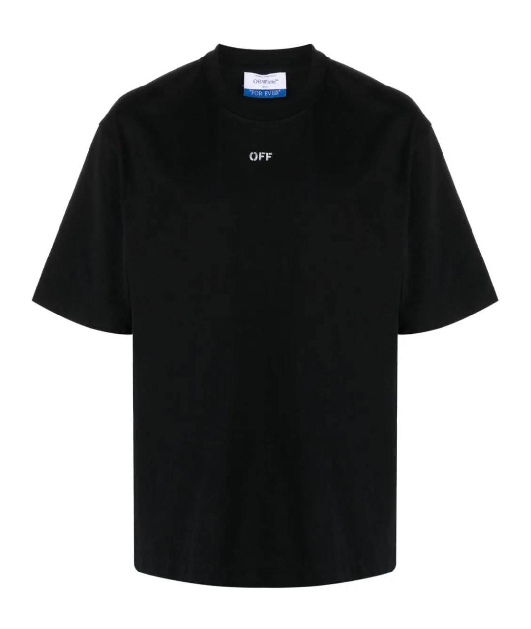 OFF-WHITE Черная хлопковая футболка, фото 1