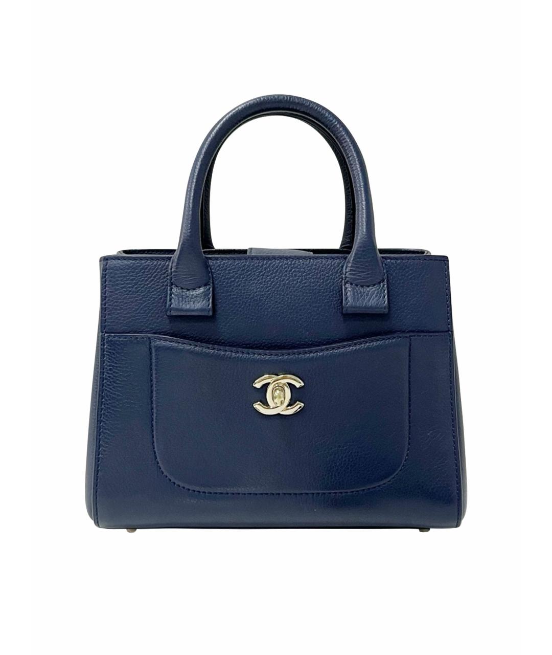 CHANEL Голубая кожаная сумка тоут, фото 1