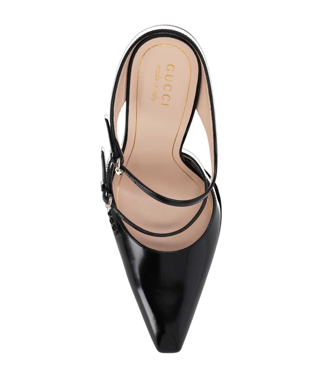 GUCCI Черные кожаные мюли, фото 4