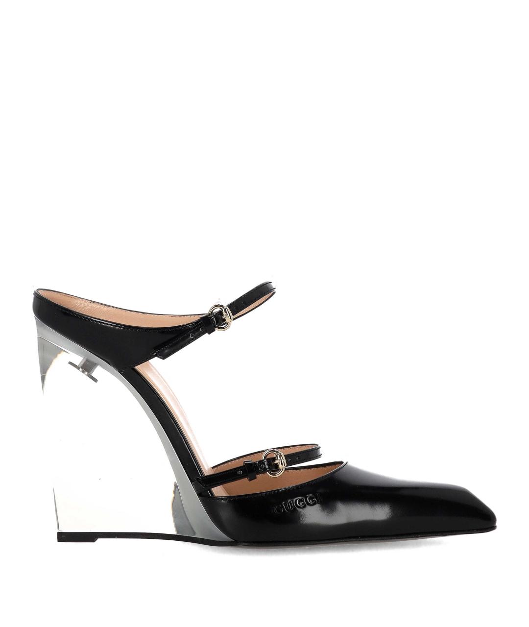 GUCCI Черные кожаные мюли, фото 1