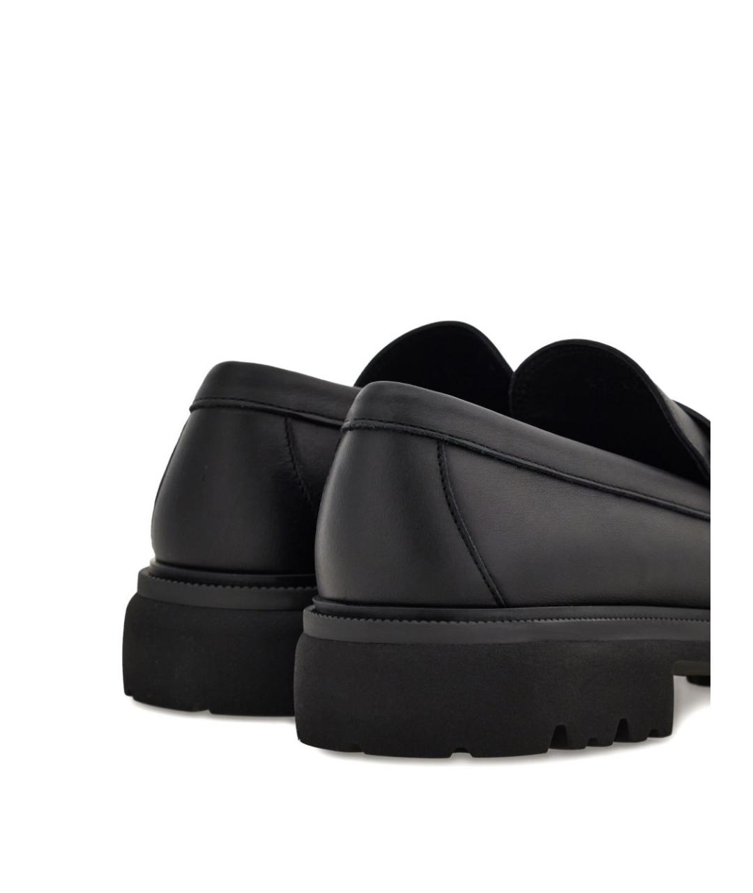 FERRAGAMO Черные кожаные лоферы, фото 3