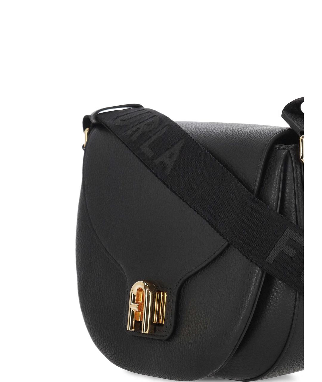 FURLA Черная кожаная сумка через плечо, фото 4