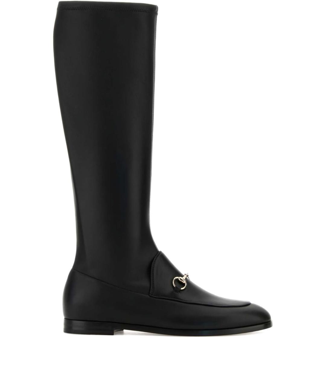GUCCI Черные кожаные сапоги, фото 1