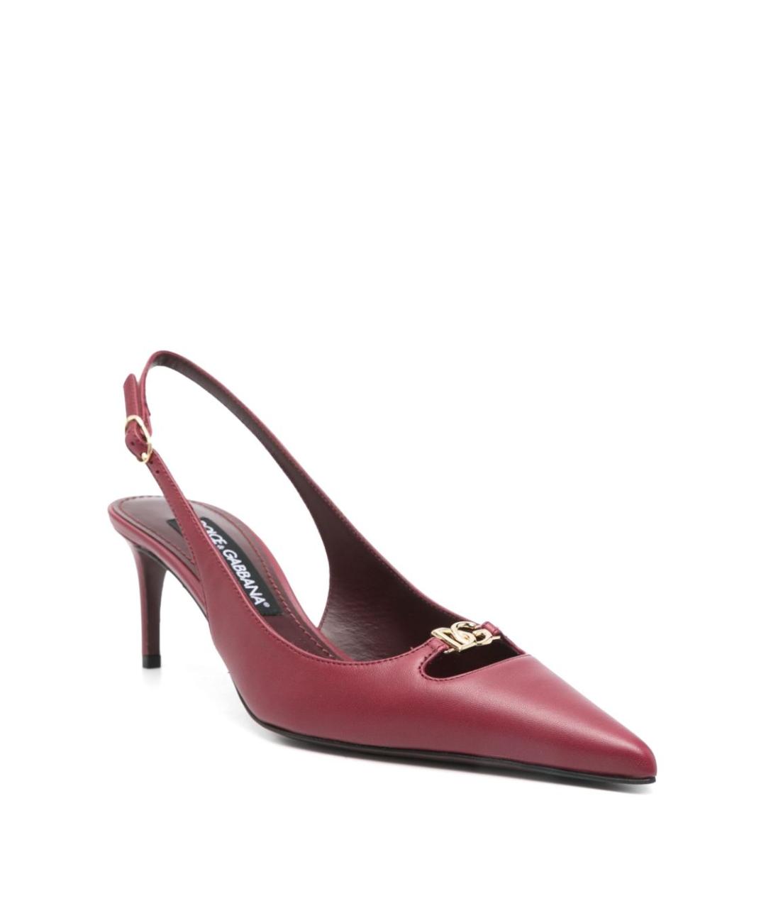 DOLCE&GABBANA Бордовые кожаные туфли, фото 2