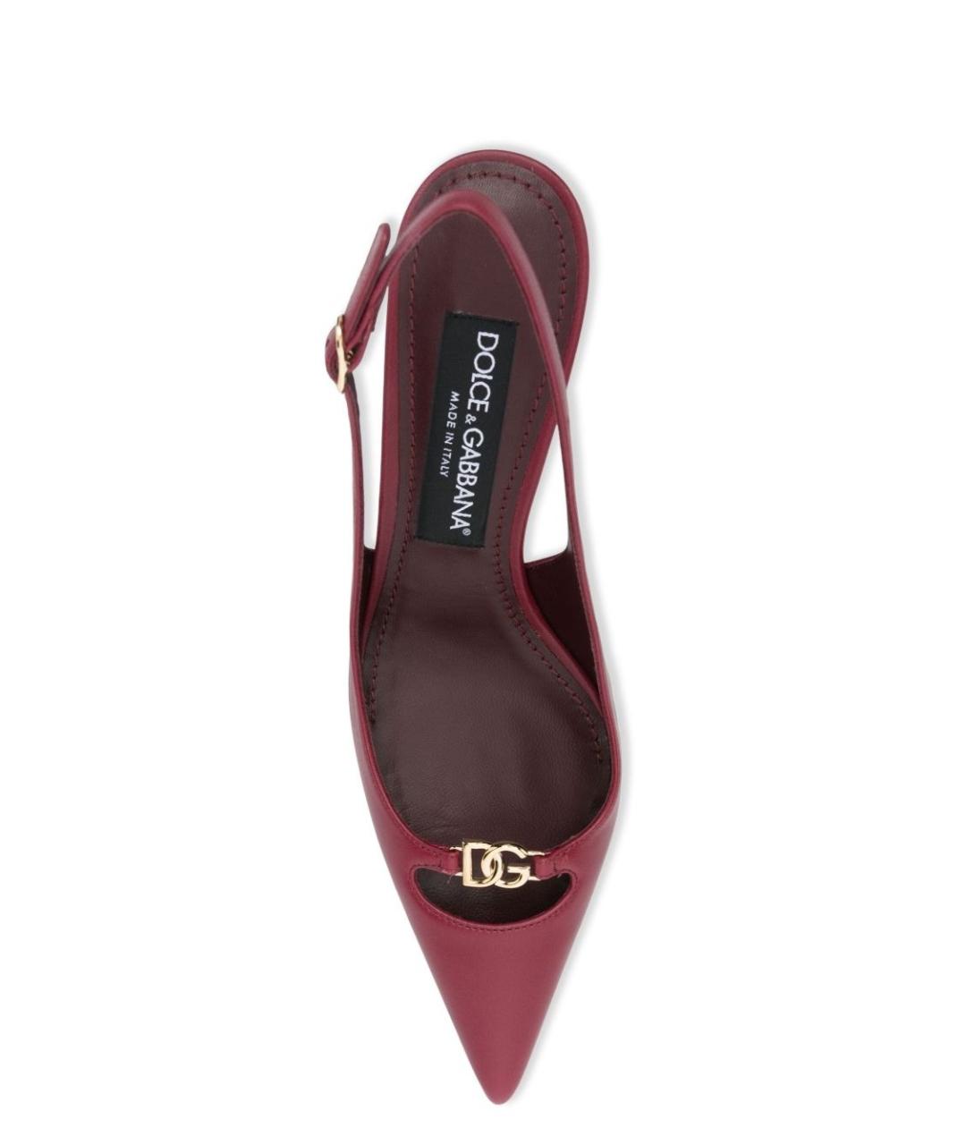 DOLCE&GABBANA Бордовые кожаные туфли, фото 4