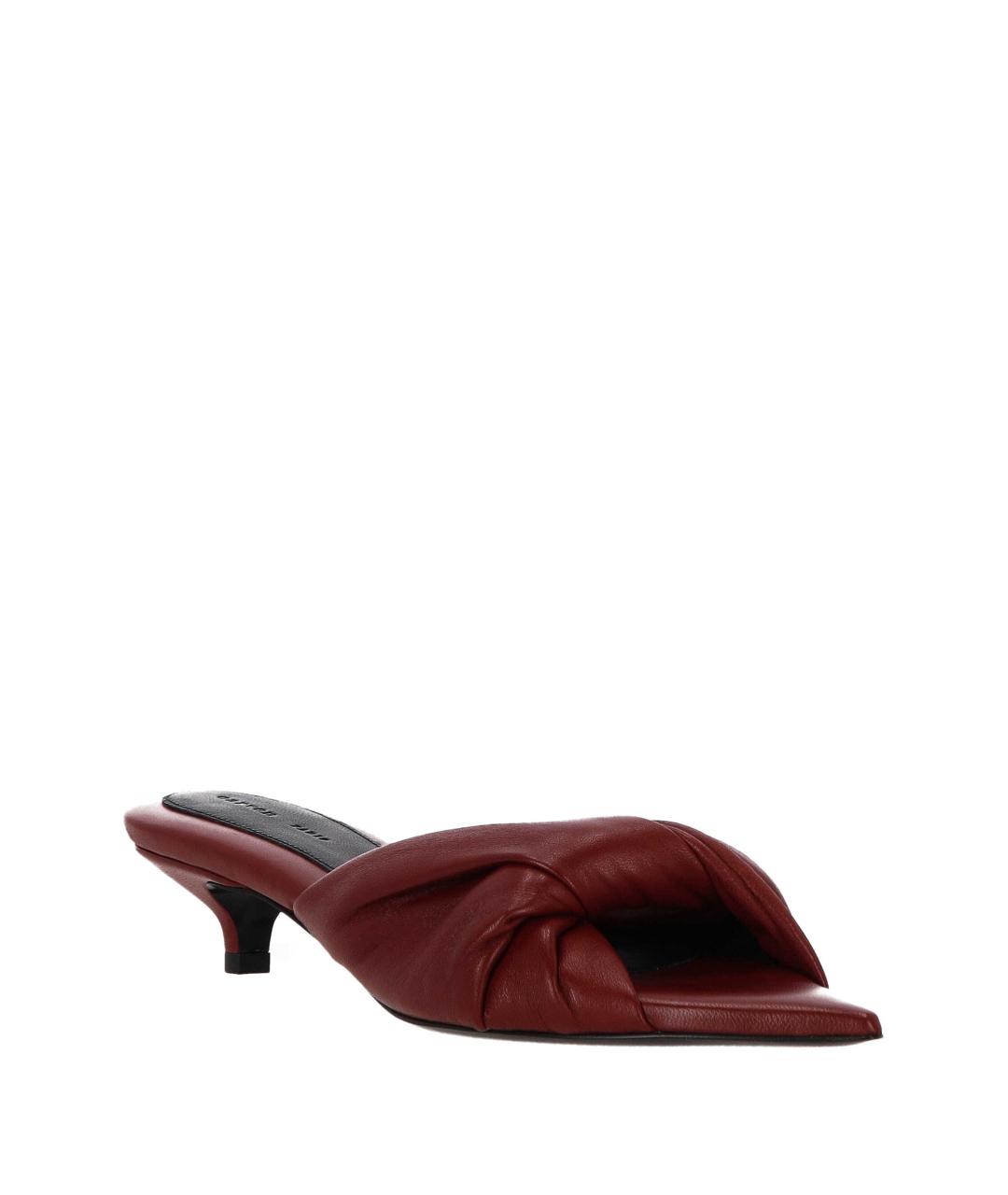 Carven Бордовые кожаные мюли, фото 2
