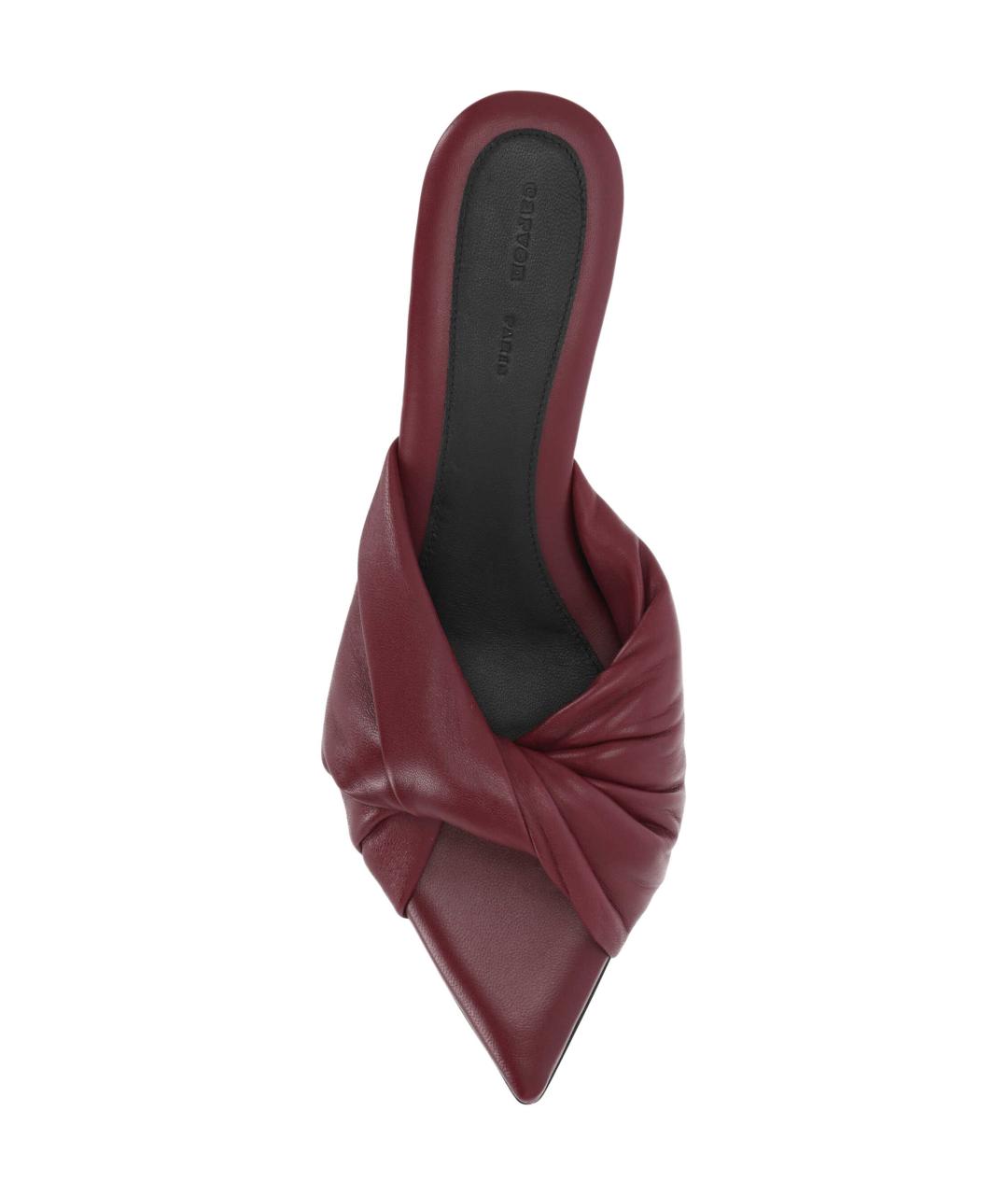 Carven Бордовые кожаные мюли, фото 4
