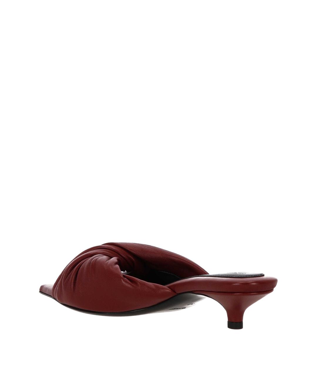 Carven Бордовые кожаные мюли, фото 3