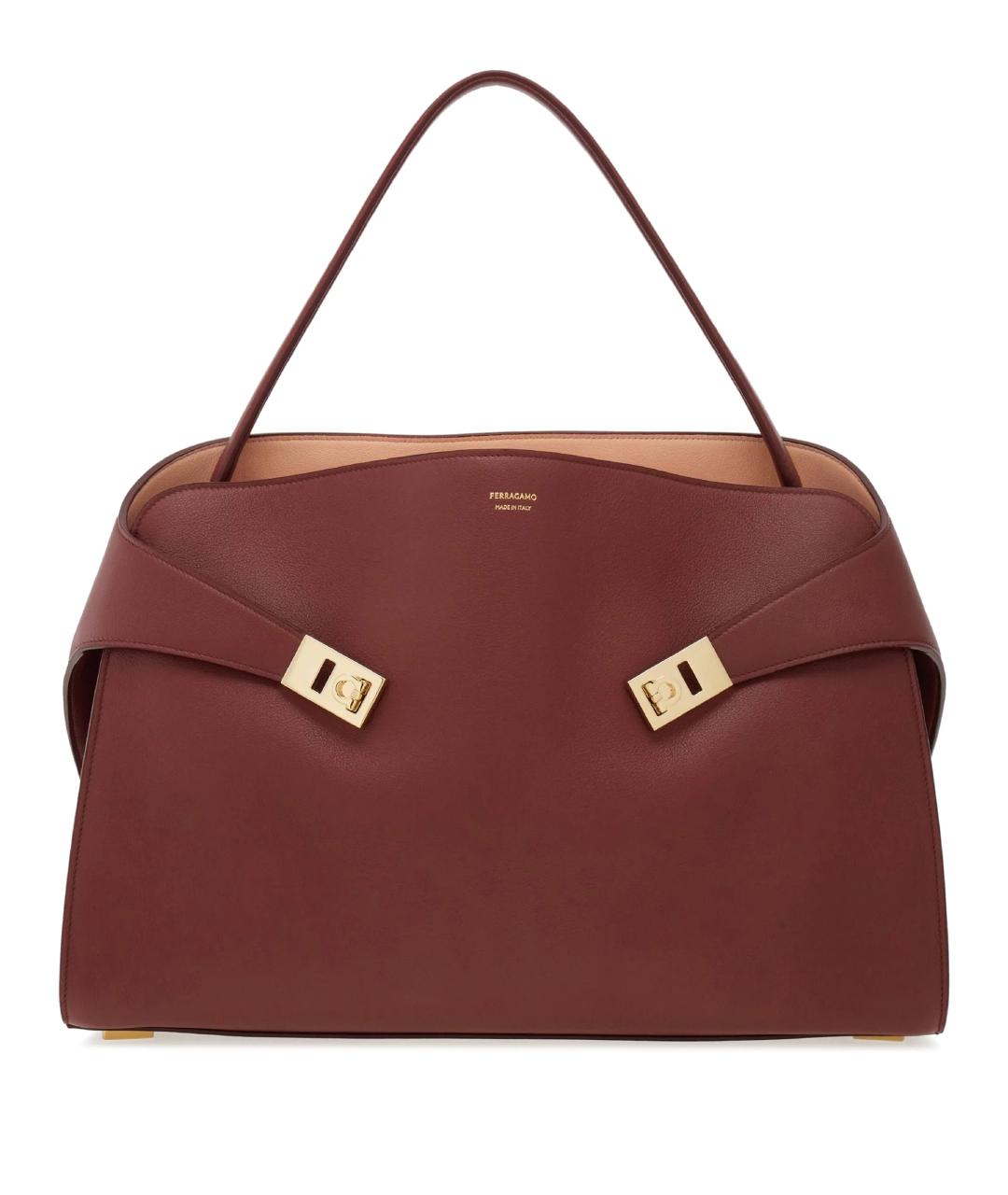 FERRAGAMO Коричневая кожаная сумка через плечо, фото 1