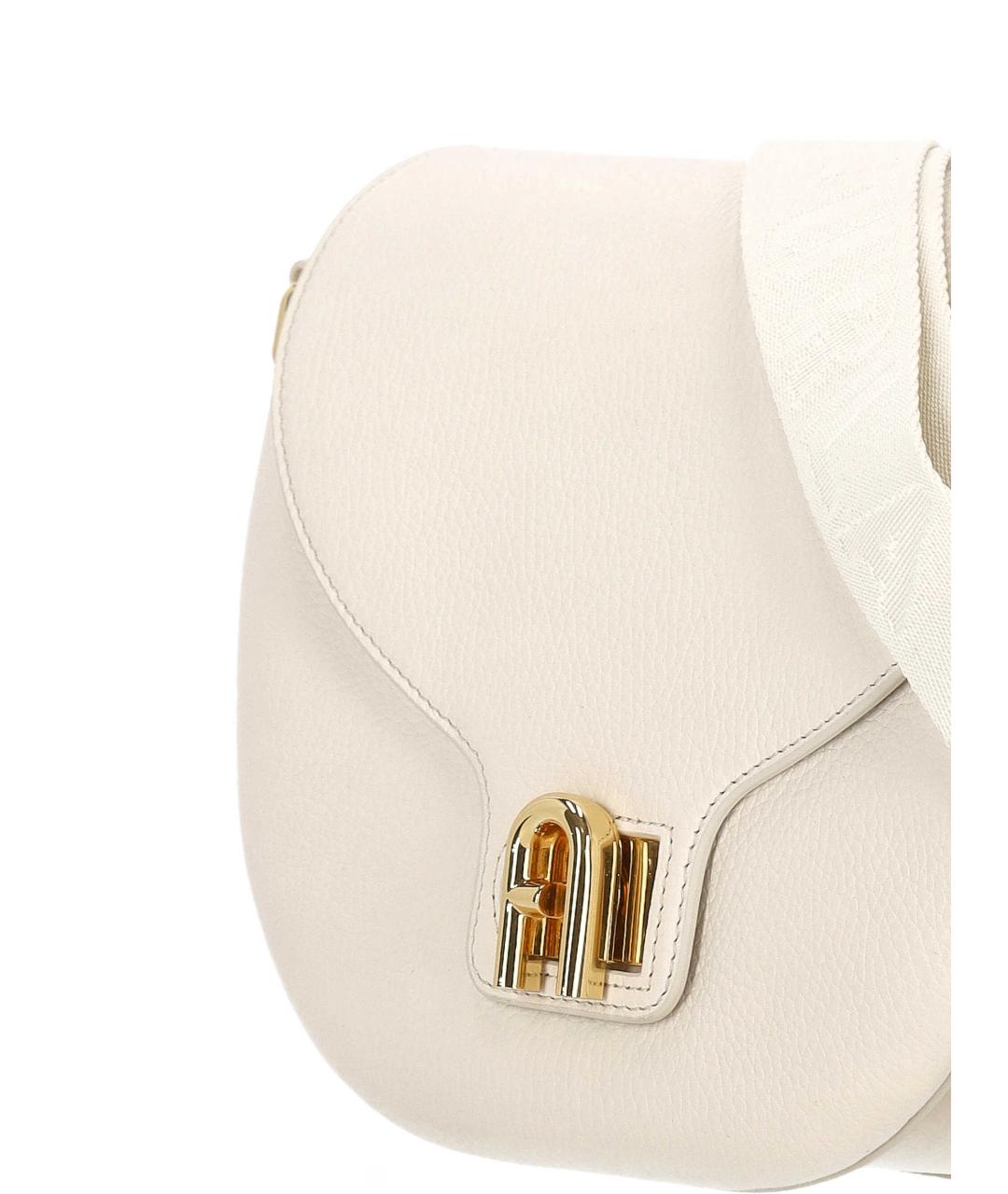 FURLA Бежевая кожаная сумка через плечо, фото 4