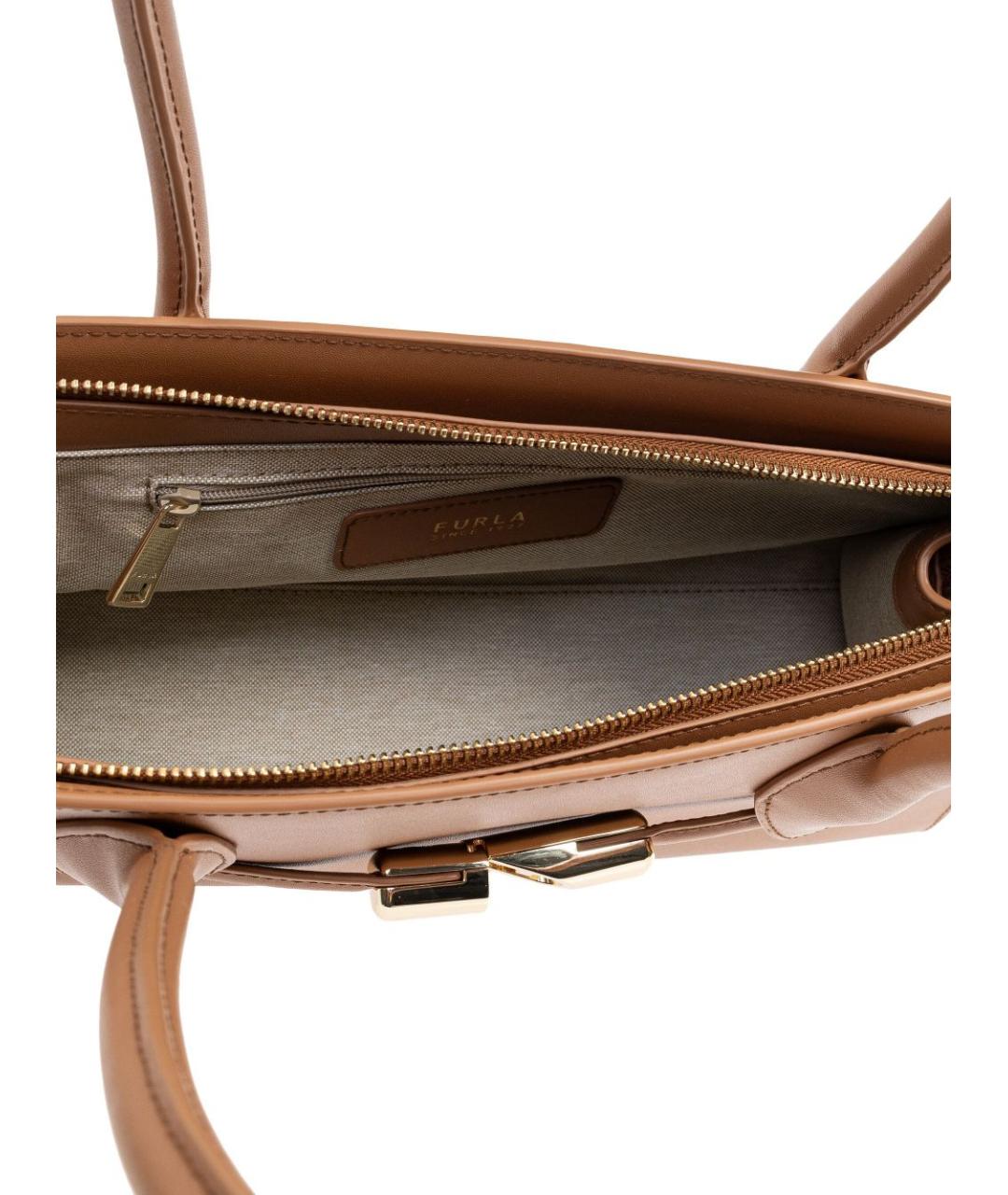 FURLA Бежевая кожаная сумка тоут, фото 4