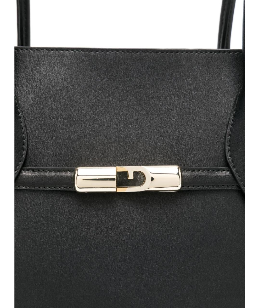 FURLA Черная кожаная сумка тоут, фото 4