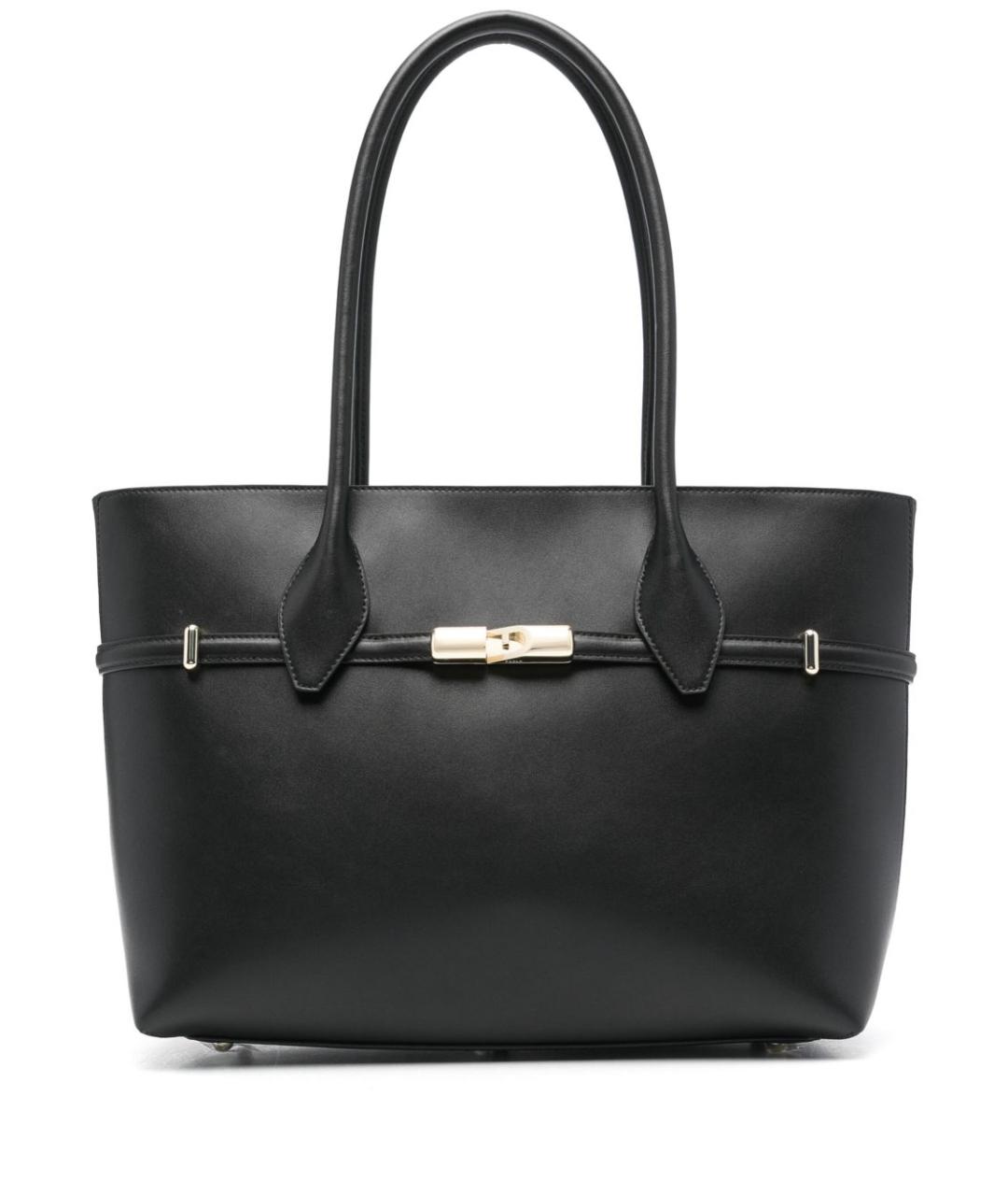 FURLA Черная кожаная сумка тоут, фото 1