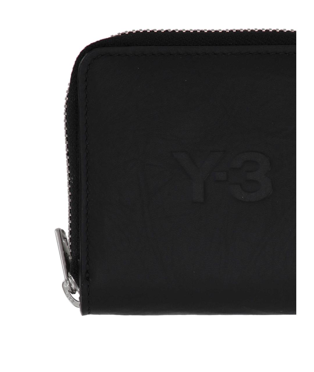 Y-3 Черный кожаный кошелек, фото 2