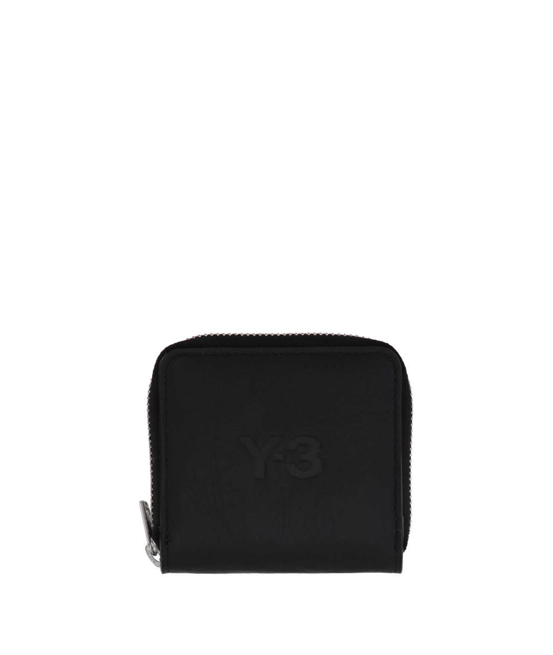 Y-3 Черный кожаный кошелек, фото 1