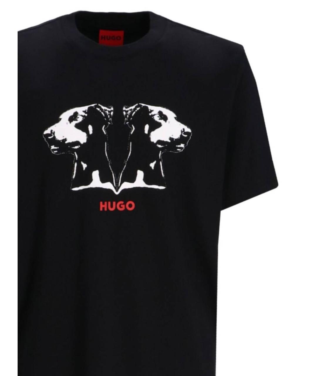 HUGO BOSS Черная хлопковая футболка, фото 2
