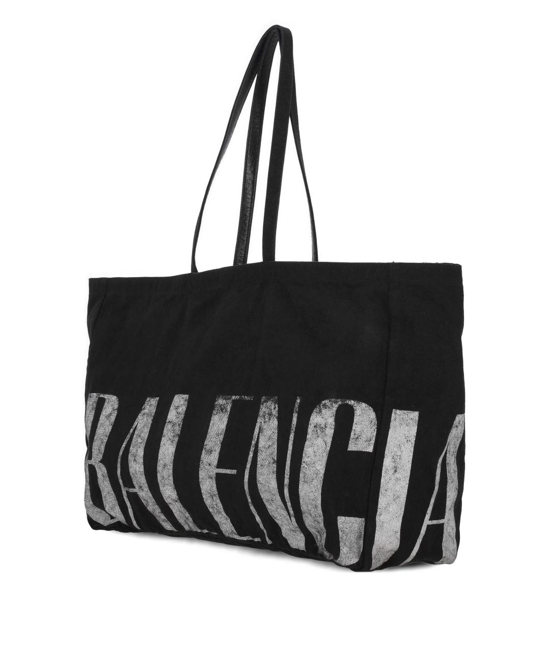 BALENCIAGA Черная хлопковая сумка тоут, фото 2