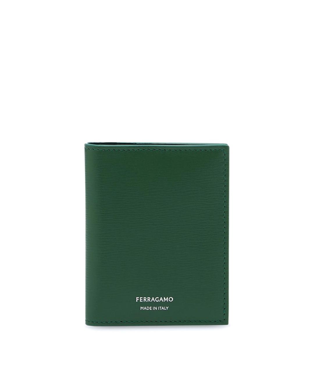 FERRAGAMO Зеленый кожаный кошелек, фото 1