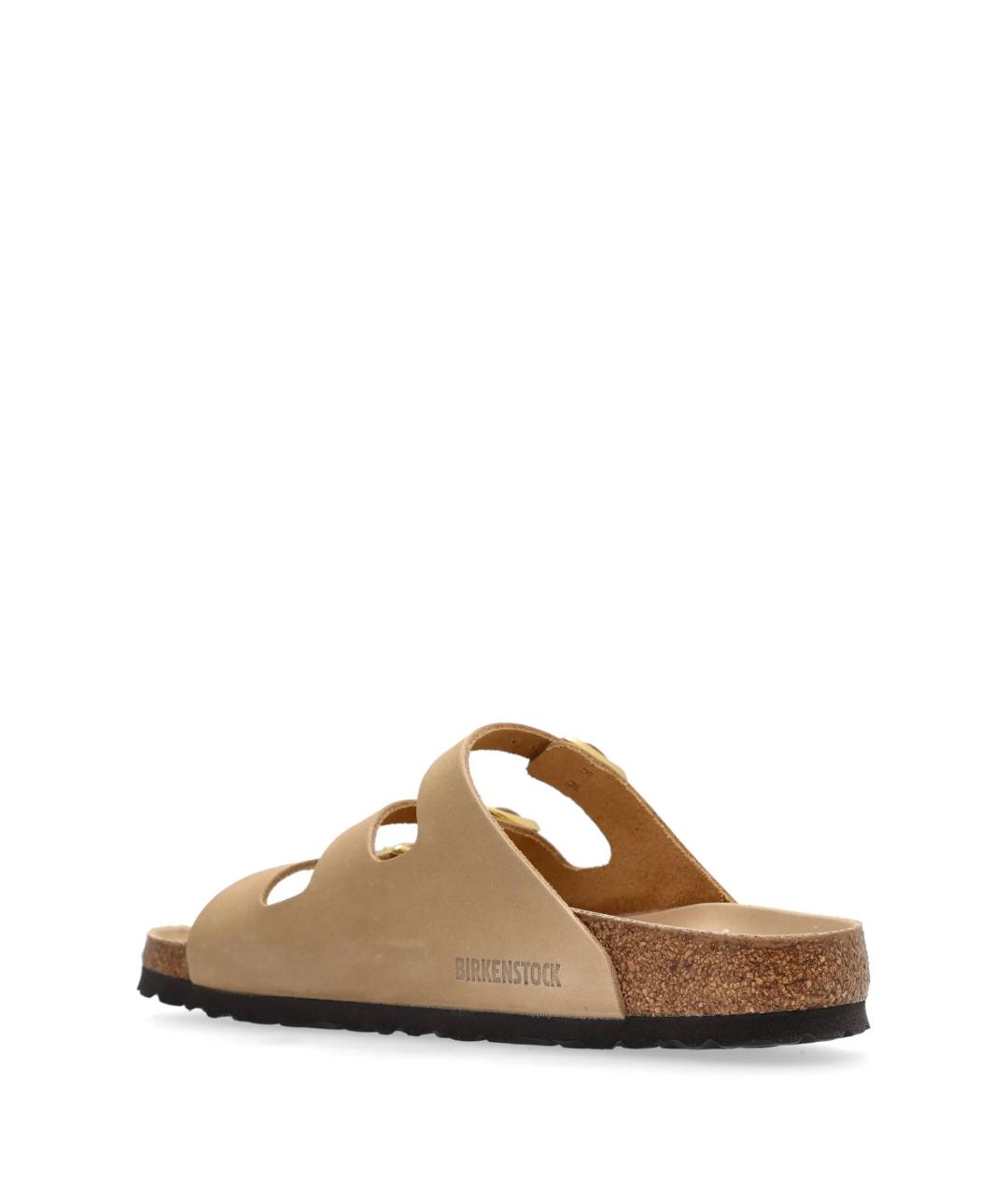 BIRKENSTOCK Бежевые нубуковые шлепанцы, фото 3